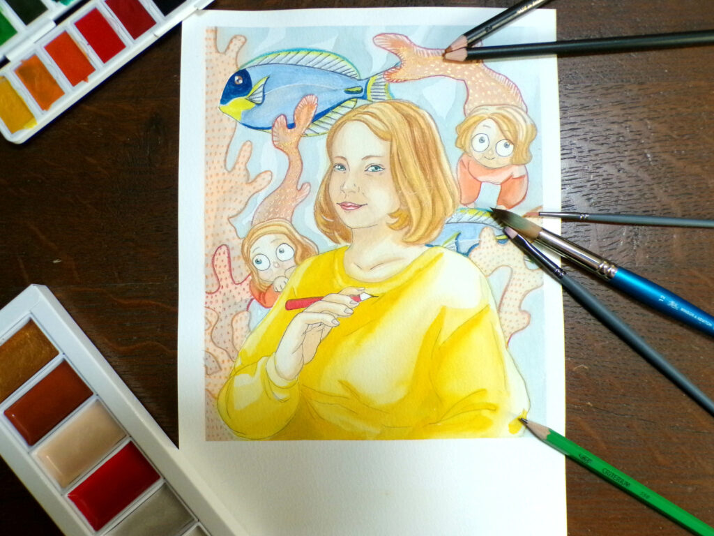 Autoportrait à l'aquarelle
